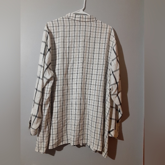 J Jill Women's Plus Size Long Sleeve Button Shirt Blaco White Block Stripe 2X-3X - Picture 6 of 8